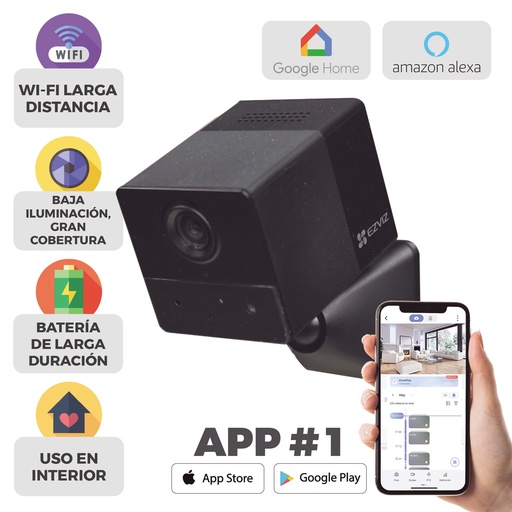 [CS-BC2] Mini Cámara IP Inalámbrica Con Batería Recargable (Cero Cables) / 2 Megapíxel  / Uso en Interior / Grabación en la Nube / Base Magnética Para Adherirla a Superficies Metálicas
