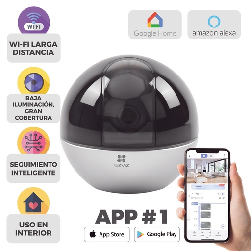[C6W] Mini PT IP 4 Megapixel / Wi-Fi / Detección Humana / Seguimiento Inteligente / Notificación Push / Audio de Dos Vías / Ranura Para Memoria / Uso Interior