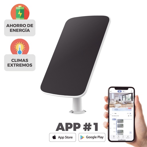 [CS-CMT-SOLARPANEL-C] Panel Solar Para Recargar Cámara de Batería Mod. CSBC1C / Evite Desmontar la Cámara para Recargar su Batería.